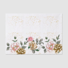 Pink Bronze Peonies Speckled Tissue Paper Seidenpapier