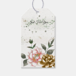 Pink Bronze Speckled Peony Gift Tags Geschenkanhänger