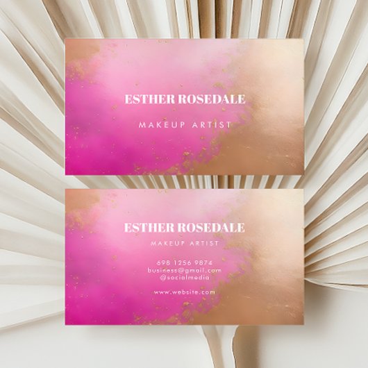 Pink Bronzer Powder Makeup Artist Business Card Visitenkarte