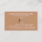 Pink Brown Alpaca Animal Visitenkarte (Rückseite)