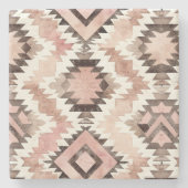 Pink Brown Azteken    Steinuntersetzer (Vorderseite)