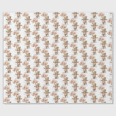 Pink Brown Baby Bears Balloons Babydusche Geschenk Geschenkpapier (Flach)