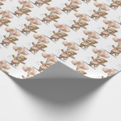Pink Brown Baby Bears Balloons Babydusche Geschenk Geschenkpapier (Ecke)