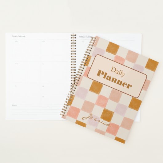 Pink Brown Beige Geometric Daily Planner Cover  Planer (Anzeige)