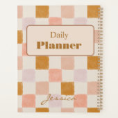 Pink Brown Beige Geometric Daily Planner Cover  Planer (Rückseite)