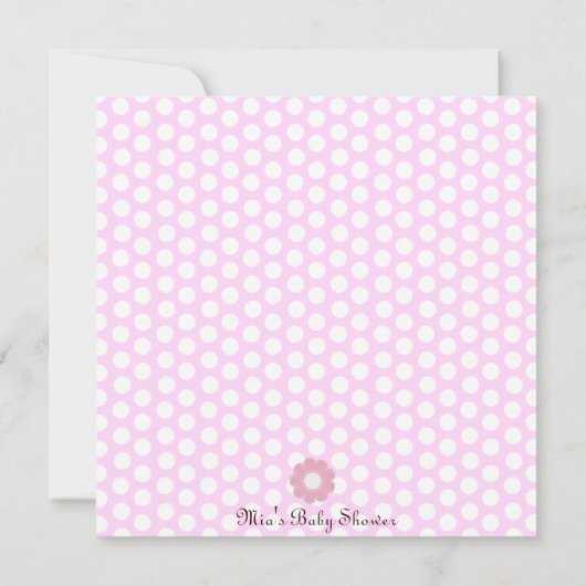 Pink & Brown Blumendesign Kinderdusche Einladung (Rückseite)