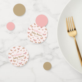 Pink Brown Butterfly Themed Baby Dusche Konfetti