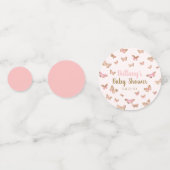Pink Brown Butterfly Themed Baby Dusche Konfetti (Rückseiten)
