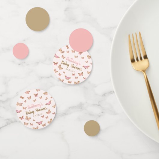 Pink Brown Butterfly Themed Baby Dusche Konfetti (Gruppe)