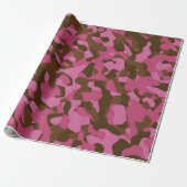 Pink Brown Camouflage-Muster Geschenkpapier (Ungerollt)