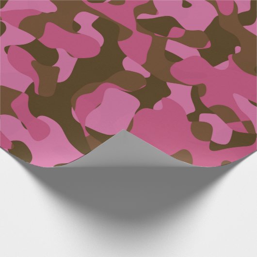 Pink Brown Camouflage-Muster Geschenkpapier (Ecke)