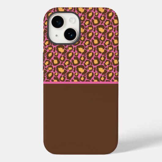 Pink & Brown Cheetah Print Phone Case (Rückseite)