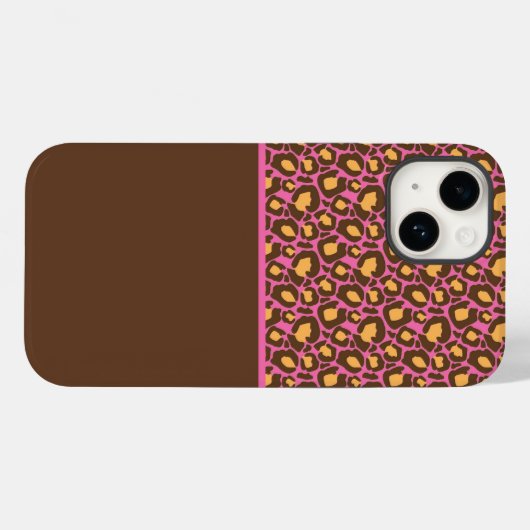 Pink & Brown Cheetah Print Phone Case (Rückseite (Horizontal))