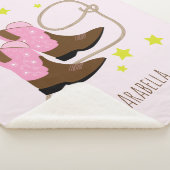 Pink & Brown Cowgirl Boots & Rope, Personalisiert Sherpadecke (3/4)