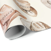 Pink Brown Cowgirl Southwestern Hats Birthday Geschenkpapier (Rolleneckpunkt)