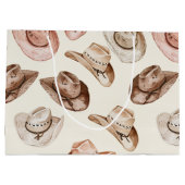 Pink Brown Cowgirl Southwestern Hats Birthday Große Geschenktüte (Rückseite)