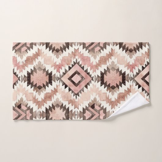 Pink Brown Cowgirl Southwestern Tribal Badhandtuch Set (Handtuch)