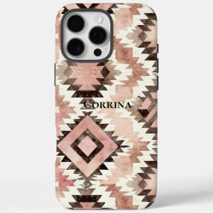 Pink Brown Cowgirl Southwestern Tribal iPhone 16 Pro Max Hülle