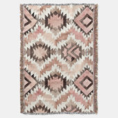 Pink Brown Cowgirl Southwestern Tribal Decke (Vorderseite Vertikal)