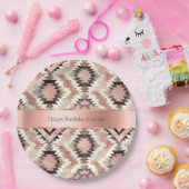 Pink Brown Cowgirl Southwestern Tribal Geburtstag Pappteller (Party)