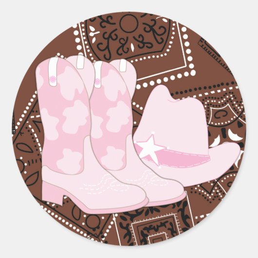 Pink Brown Cowgirl Stickers (Vorderseite)