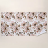 Pink Brown Cowgirl Südwest Floral Strandtuch (Vorderseite)