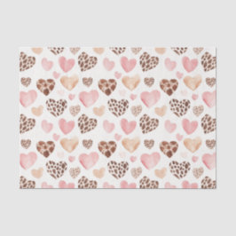 Pink Brown Cream Leopard Tierherzen Geburtstag Seidenpapier