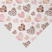 Pink Brown Cream Leopard Tierherzen Geburtstag Seidenpapier (Ausschnitt)
