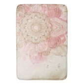 Pink Brown Cream Mandala Bohemisch Boho Mode Badematte (Vorderseite Vertikal)