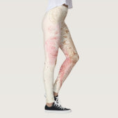 Pink Brown Cream Mandala Bohemisch Boho Mode Leggings (Rechts)