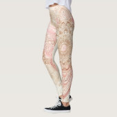 Pink Brown Cream Mandala Bohemisch Boho Mode Leggings (Links)