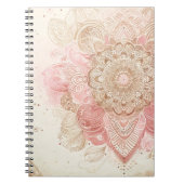 Pink Brown Cream Mandala Bohemisch Boho Mode Notizblock (Vorderseite)