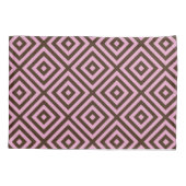 Pink Brown Diamond Muster Pillowcase Kissenbezug (Rückseite-Links)