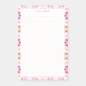Pink Brown Dot Grid Layout Uni Plan Planer Post-it Klebezettel (Vorderseite)