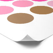 Pink & Brown Dots Modernes Muster Abstraktes Poste Poster (Ecke)