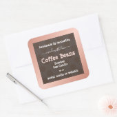 Pink Brown Dotted Pattern Produktverpackungen Etik Quadratischer Aufkleber (Umschlag)