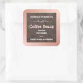 Pink Brown Dotted Pattern Produktverpackungen Etik Quadratischer Aufkleber (Tasche)