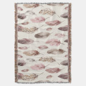 Pink Brown Feathers Decke (Vorderseite Vertikal)