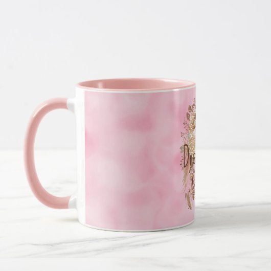 Pink Brown Floral Dream Catcher Tasse (Links)