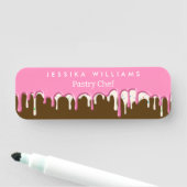 Pink Brown Frosting Drip Bakery Namensschild (Beispiel)