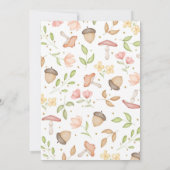 Pink Brown Girl Watercolor Waldtiere Einladung (Rückseite)