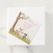 Pink Brown Girl Woodland Animals Square Geschenkanhänger (Beispiel)