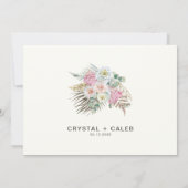 Pink Brown Green Boho Pampas Grass Rose Wedding S Save The Date (Rückseite)