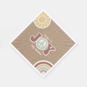 Pink Brown Hippie Baby Shower Serviette (Ecke)