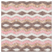 Pink Brown Ikat Zigzag Mosaikmuster Stoff (Nahaufnahme)