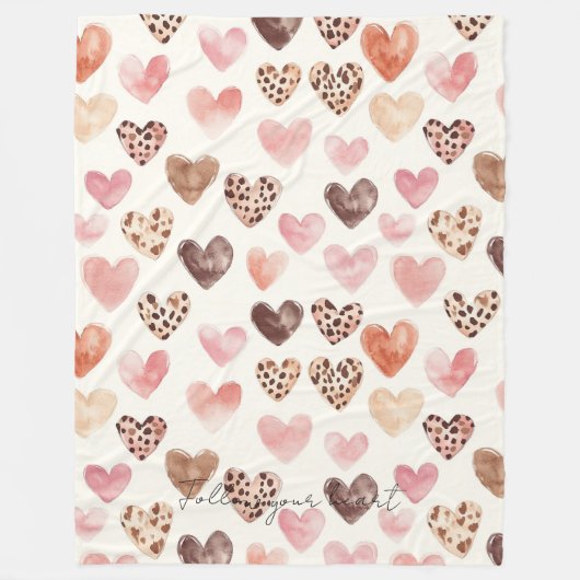 Pink Brown Leopard Druckerhitze Fleecedecke (Vorderseite)