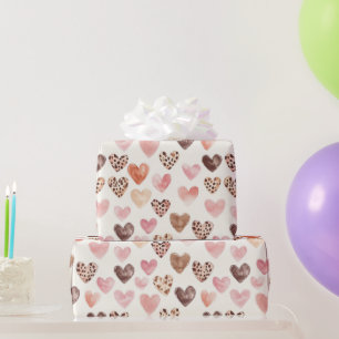 Pink Brown Leopard Druckerhitze Geschenkpapier
