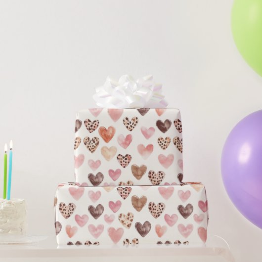 Pink Brown Leopard Druckerhitze Geschenkpapier (Partygeschenke)