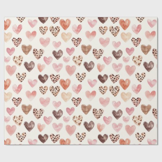 Pink Brown Leopard Druckerhitze Geschenkpapier (Flach)