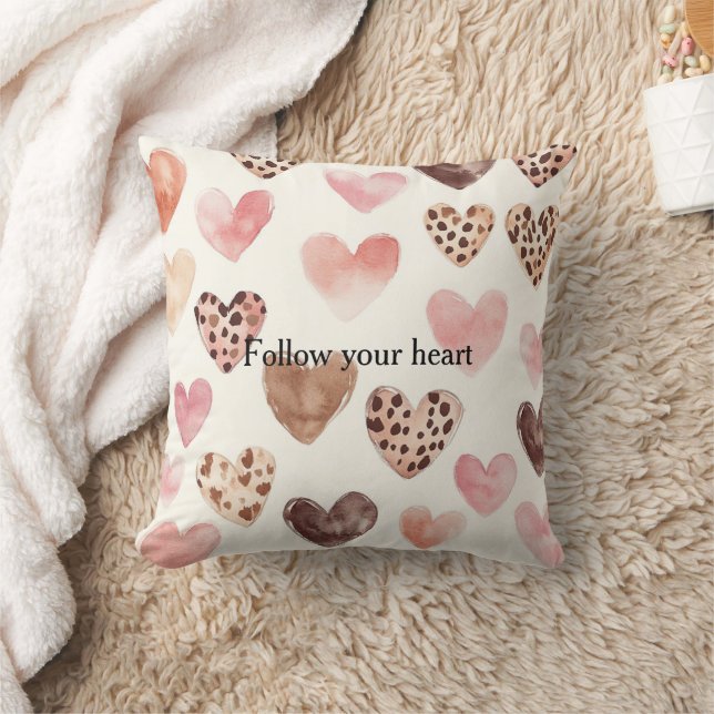 Pink Brown Leopard Druckerhitze Kissen (Decke)